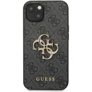 Guess PU 4G Metal Logo Case iPhone 13 šedý