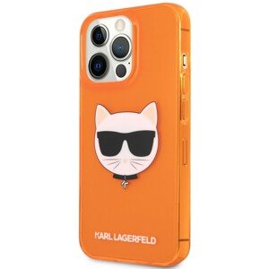 Karl Lagerfeld TPU Choupette Head Case iPhone 13 Pro Fluo oranžový