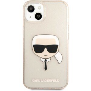 Karl Lagerfeld TPU Full Glitter Karl Head Cover iPhone 13 mini zlatý