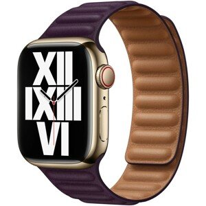 Apple Watch kožený tah 45/44/42mm tmavě višňový - M/L