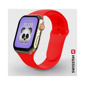 SWISSTEN silikonový řemínek pro Apple Watch 42-44 mm červený
