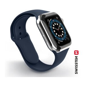 SWISSTEN silikonový řemínek pro Apple Watch 42-44 mm modrý
