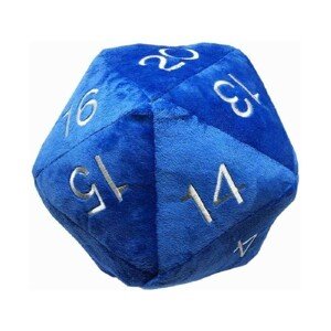 UP - Dice - Plyšák Jumbo D20 Novelty Dice in Blue with Silver Numbering