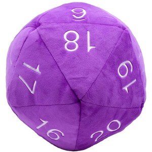 UP - Dice - Plyšák Jumbo D20 Novelty Dice in Purple with White Numbering