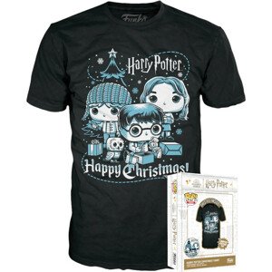 Funko Boxed Tee: Harry Potter Holiday- Ron, Hermione, Harry L