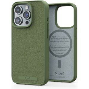 NJORD Suede MagSafe kryt iPhone 15 Pro olivový