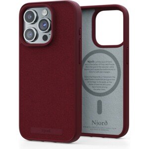 NJORD Suede MagSafe kryt iPhone 15 Pro červený