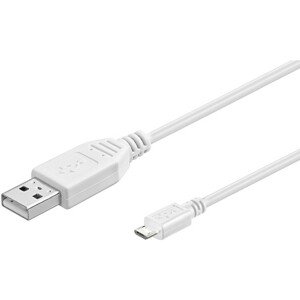 PremiumCord kabel USB 2.0 A-Micro USB B 20cm bílý