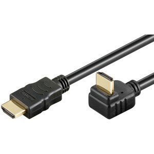 PremiumCord HDMI High Speed+Ethernet kabel, zlacený zahnutý konektor 270° 3m