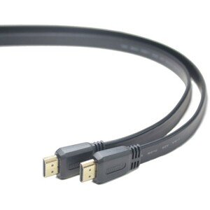 PremiumCord HDMI High Speed + Ethernet plochý kabel, zlacené konektory, 3m