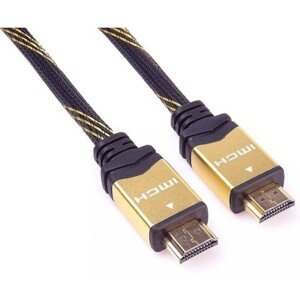 PremiumCord GOLD HDMI High Speed + Ethernet kabel, zlacené konektory, 3m