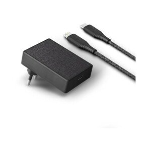 UNIQ Votre Slim Kit USB-C (PD) 18W nabíječka s Lightnign kabelem černá
