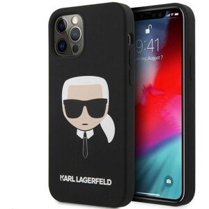 Karl Lagerfeld Head silikonový kryt iPhone 12/12 Pro 6.1" černý