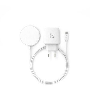 iWant MagSafe iPhone nabíječka + 20W USB-C adaptér bílá