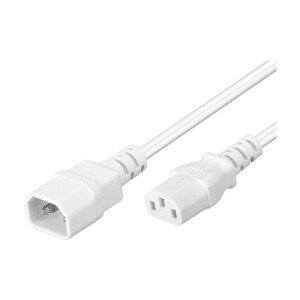 PremiumCord síťový kabel prodlužovací 230V C13-C14 bílý 3m