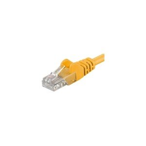 PremiumCord Patch kabel UTP RJ-45/RJ-45 cat.5e žlutý 0,5m