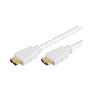 PremiumCord HDMI High Speed / Ethernet kabel zlacené konektory bílý 0,5m