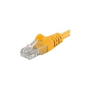 PremiumCord Patch kabel UTP RJ45-RJ45 level 5e žlutý 0,25m
