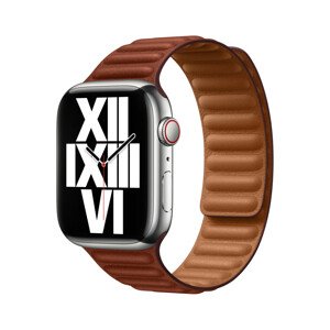 Apple Watch 45mm cihlově hnědý kožený tah - S/M