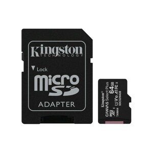 Kingston microSDXC Canvas Select Plus 64GB A1 Class 10 100MB/s + adaptér (eko-balení)