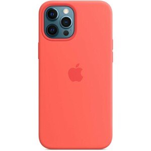 Apple silikonový kryt s MagSafe na iPhone 12 Pro Max citrusově růžový