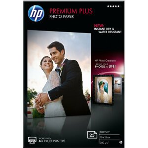 HP Premium Plus Glossy Photo Paper, 10x15 cm, 300 g/m2, 25 listů - CR677A