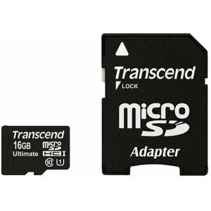 Transcend Micro SDHC 16GB Class 10 UHS-I + adaptér - TS16GUSDHC10U1