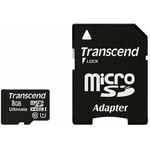 Transcend Micro SDHC 8GB Class 10 UHS-I + adaptér - TS8GUSDHC10U1