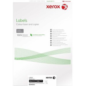 Xerox bílé samolepicí štítky pro černobílý tisk - ostré rohy, A4, 100ks, 1UP 210x297 - 003R97400