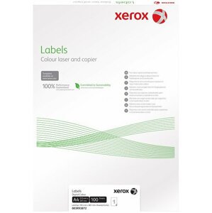 Xerox bílé samolepicí štítky pro černobílý tisk - ostré rohy, A4, 100ks, 24UP 70x37 - 003R97408