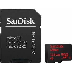 SanDisk Micro SDXC Ultra Android 128GB 80MB/s UHS-I + SD adaptér - SDSQUNC-128G-GN6MA