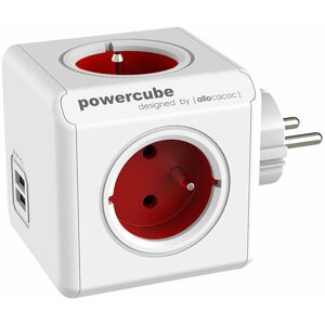 PowerCube ORIGINAL USB rozbočka-4 zásuvka, červená - 8718444085935