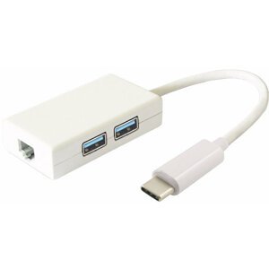 PremiumCord USB3.1 hub 2x USB3.0 + Gigabit konektor RJ45 - ku31hub02
