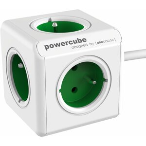 PowerCube EXTENDED prodlužovací přívod 1,5m - 5ti zásuvka, zelená - 8718444085775