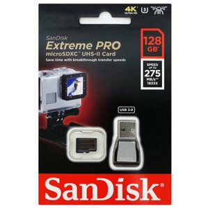 SanDisk Micro SDXC Extreme Pro 128GB UHS-II U3 + čtečka USB 3.0 - SDSQXPJ-128G-GN6M3