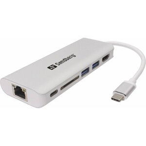 Sandberg USB-C Dock HDMI+LAN+SD+USB,61W - 136-18