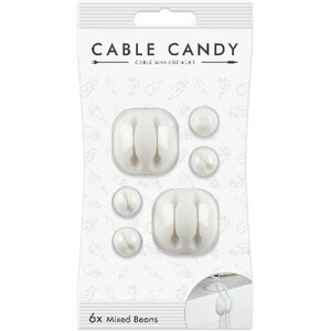 Cable Candy kabelový organizér Mixed Beans, 6 ks, bílá - CC022