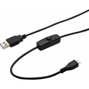 Raspberry Pi USB A na Micro USB B, napájecí kabel s vypínačem 1,5m - K-1470