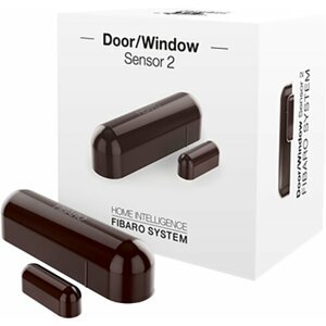 Fibaro bateriový Senzor 2 na okna a dveře, Z-Wave Plus, hnědá - FIB-FGDW-002-7
