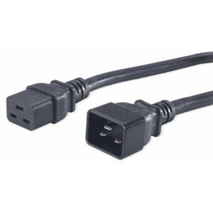 PremiumCord Kabel síťový prodlužovací 230V 16A 1,5m, konektory IEC 320 C19 - IEC 320 C20 - kpsa015