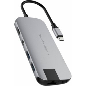 HYPER slim USB-C Hub, šedá - HY-HD247B-GRAY
