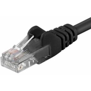 PremiumCord Patch kabel UTP RJ45-RJ45 level 5e, 0.25m, černá - sputp002C