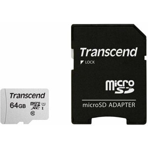 Transcend Micro SDXC 300S 64GB 95MB/s UHS-I U1 + SD adaptér - TS64GUSD300S-A