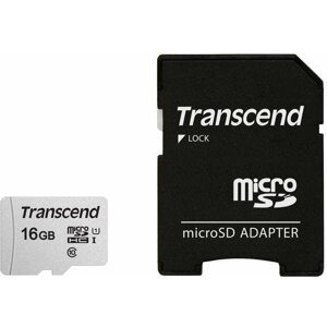 Transcend Micro SDHC 300S 16GB 95MB/s UHS-I U1 + SD adaptér - TS16GUSD300S-A
