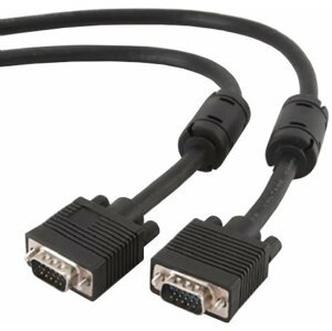 Gembird CABLEXPERT kabel propojovací k monitoru 15M/15M VGA 15m stíněný extra, ferrity, černá - CC-PPVGA-15M-B