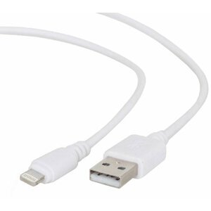 Gembird CABLEXPERT kabel USB 2.0 lightning (IP5 a vyšší) nabíjecí a synchronizační kabel, 2m, bílá - CC-USB2-AMLM-2M-W