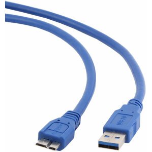 Gembird CABLEXPERT kabel USB A-B micro 1,8m 3.0, modrá - CCP-mUSB3-AMBM-6