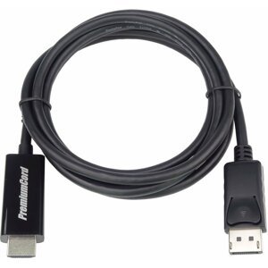 PremiumCord DisplayPort 1.2 na HDMI 2.0 kabel pro rozlišení 4Kx2K@60Hz, 1m - kportadk04-01