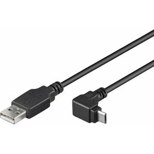 PremiumCord kabel micro USB 2.0, A-B, konektor do úhlu 90°, 3m - ku2m3f-90