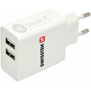 SWISSTEN travel charger smart IC with 2x USB 3,1A Power, bílá - 22013307